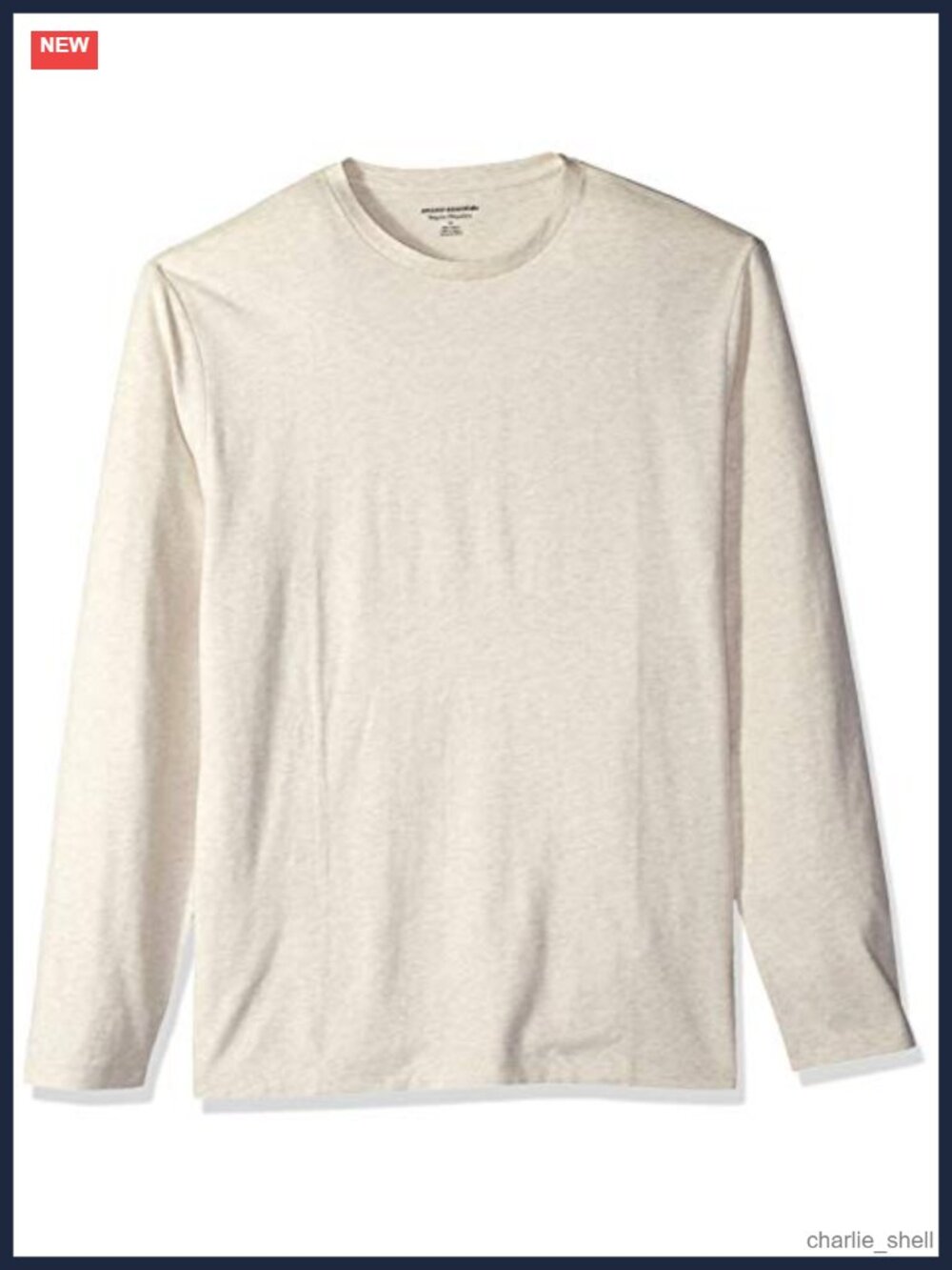 Men's Regular-Fit Crewneck Long-Sleeve T-Shirt Cotton Jersey Casual